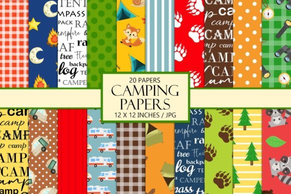 Camping and Forest Scrapbook Papers: A Digital Toolkit for Outdoor Branding