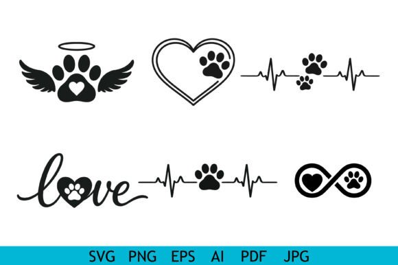 Cute Paw Love Icon Collection: Design Assets for Animal Brands