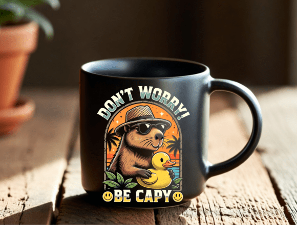 Don't Worry Be Capy PNG: A Funny Capybara Design for Every Crafter
