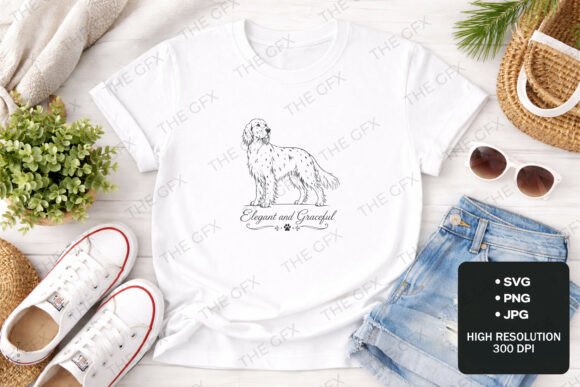 Elegant and Graceful English Setter Dog: A Design for Devoted Dog Lovers