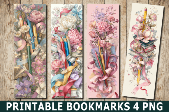 Floral Pencil School Art Bookmark PNG: A Fresh Take on Printable Design