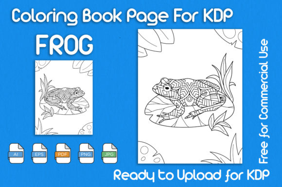Frog Coloring Book Page for KDP: Creative & Commercial Uses