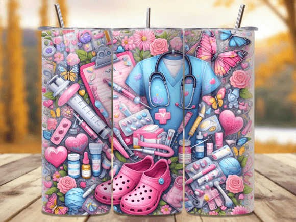 Pink Nurse Medical Tools Clipart Tumbler: A Complete Design Guide
