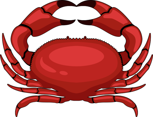 Red Crab Design Vector: Cartoon Crab for Seafood Branding