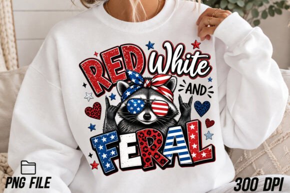 Red White and Feral Raccoon: The Ultimate 4th of July PNG