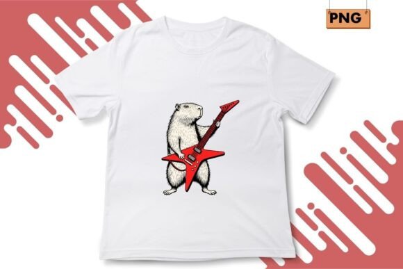 Rock and Roll Capybara Guitar Player PNG: Unleash Your Wild Side