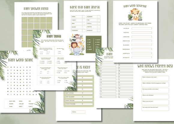 Safari Baby Shower Printable Game Cards: A Wild Adventure in Design