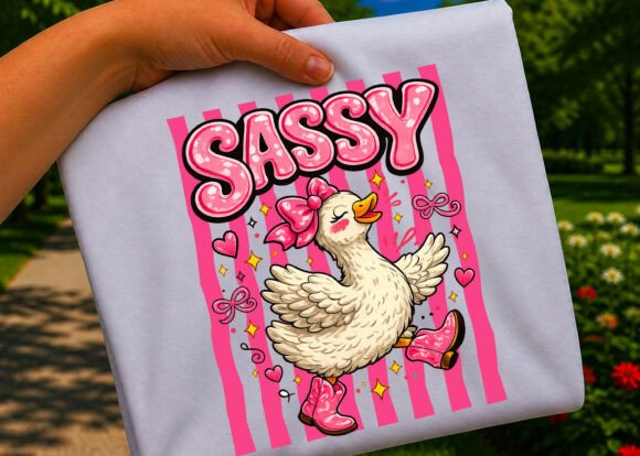 Sassy Pink Coquette Goose Preppy Stripe: A Design Asset with Personality