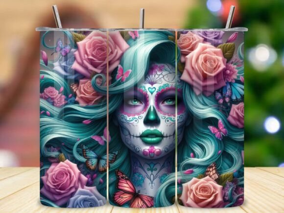 Sugar Skull Roses Tumbler Wrap: A Bold Fusion of Elegance and Edge
