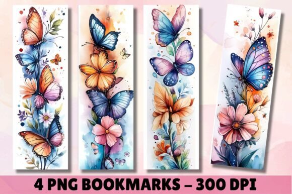 Watercolor Beautiful Flowers Bookmark: A Versatile Design Asset