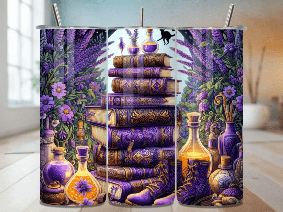 Witch Books Potion Bottle Tumbler Wrap for Your Next Project