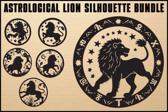 Zodiac Leo Lion Silhouette Pack: Celestial Design Power
